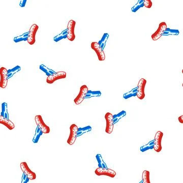 Fork sausage meat isometric icon seamless pattern Stock Illustration