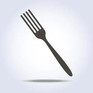 Fork sign simple icon in gray colors Illustrazione stock