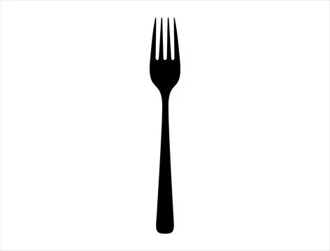 Fork silhouette vector art Stock Illustration
