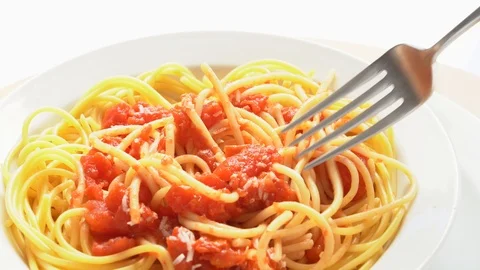 Fork with spaghetti Video stock 116048744