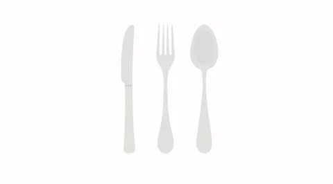 Fork, a Spoon and a Knife Stock Illustration
