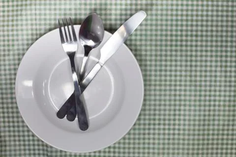Fork spoon and knife isolated on background Stock Photos