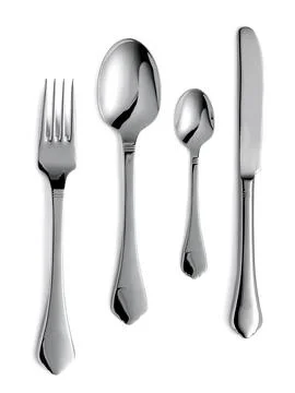 Fork, spoon and knife isolated Stock Photos