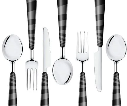 Fork spoon and knife Stock Photos