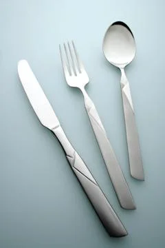 Fork spoon and knife Stock Photos