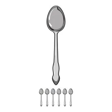 Fork spoon cartoon vector graphic Stock Illustration