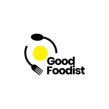 Fork spoon with egg logo design vector Stock Illustration