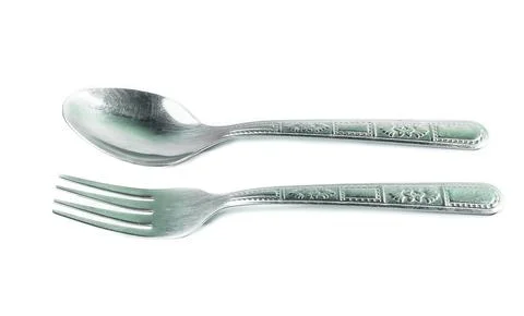 Fork, spoon isolated on white background Stock Photos