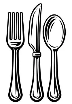 Fork Spoon Knife Cutlery Dinner Place Setting Icon Stock Illustration