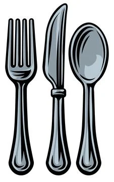 Fork Spoon Knife Cutlery Dinner Place Setting Icon Stock Illustration