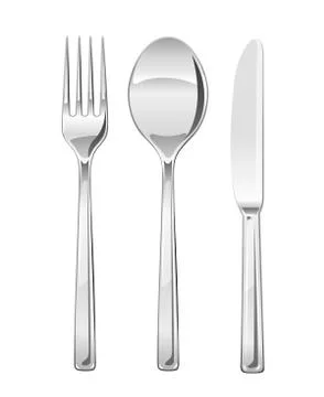 Fork, spoon, knife. Set of utensils for eating Stock Illustration