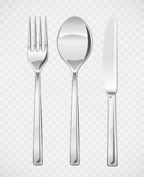 Fork, spoon, knife. Set of utensils for eating Stock Illustration