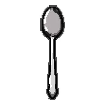 Fork spoon pixel art vector illustration Stock Illustration