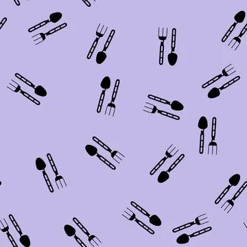 Fork spoon titanium ultralight glyph vector seamless pattern Stockillustratie