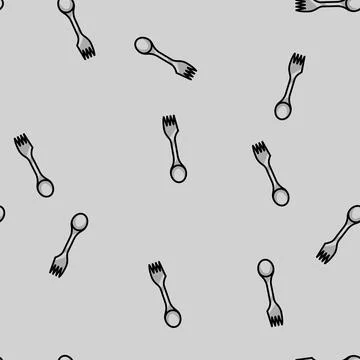 Fork spoon titanium ultralight vector seamless pattern 库存插图