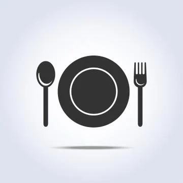 Fork spun plate icon Stock Illustration