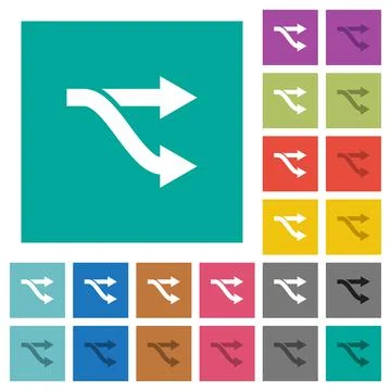 Fork square flat multi colored icons Illustrazione stock