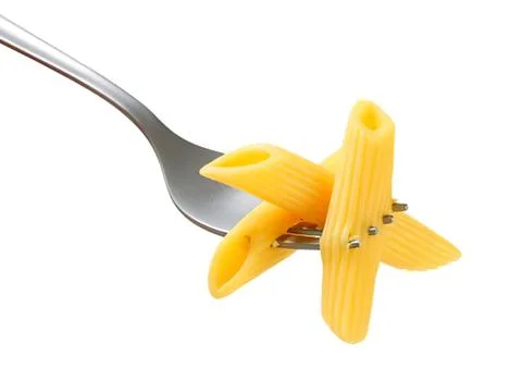 Fork with star-shaped pasta on it Stock Photos