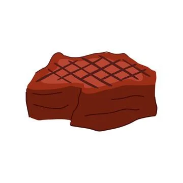 Fork steak grill cartoon vector illustration イラスト素材