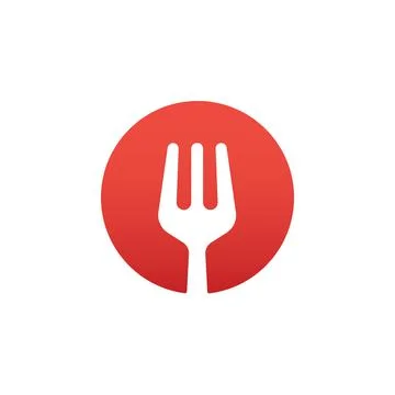 Fork Symbol Web Icon Logo Template Design Element. Stock Illustration