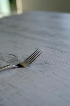 Fork on the Table, Natural Shot Stock Photos