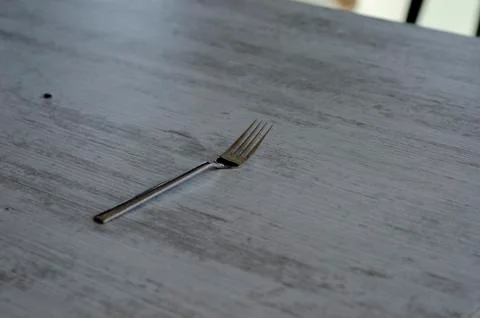 Fork on the Table, Natural Shot Stock Photos