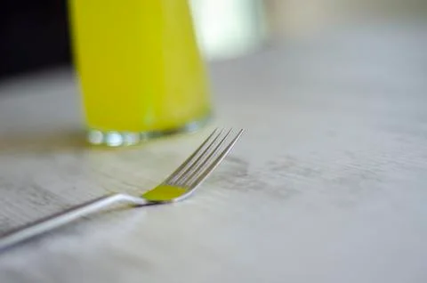 Fork on the Table, Natural Shot Stock Photos