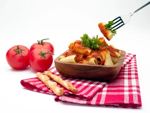 Fork taking pasta Stock Photos