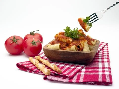 Fork taking pasta Stock Photos