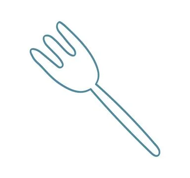 Fork with three teeth illustration isolated Stock Illustration