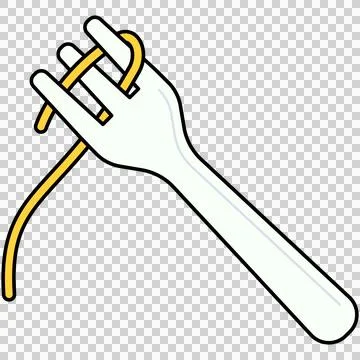 Fork twisting spaghetti pasta noodles Illustrazione stock