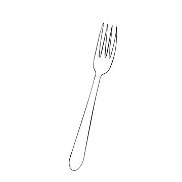Fork utensil graphic clip art outline illustration Stock Illustration