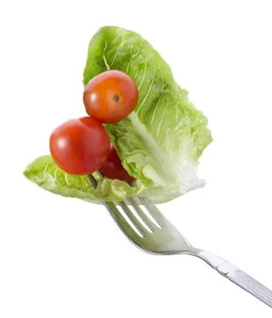 Fork with vegetable Stock Photos