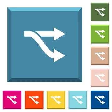 Fork white icons on edged square buttons Stock Illustration