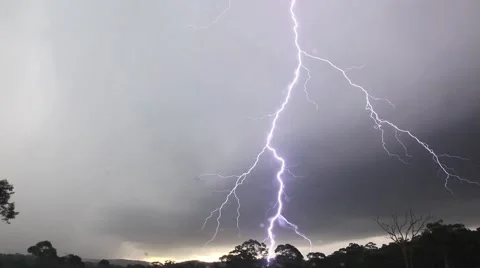 Forked lightning bolt Stock Footage 50064174