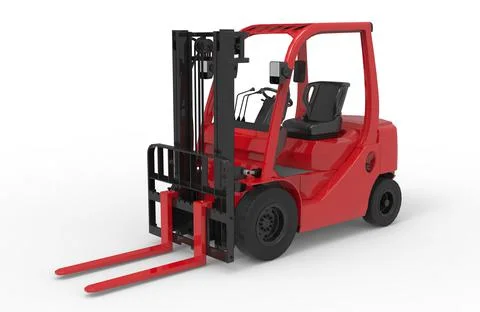 Forklift 3d illustration rendering Stock Illustration