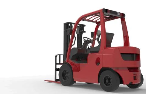 Forklift 3d illustration rendering Illustrazione stock