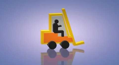 Forklift, 3D rendering Stock Illustration
