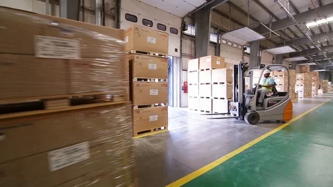 Forklift In Action Timelapse 스톡 동영상 122997764