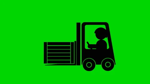 FORKLIFT animation Stock Footage 145055999