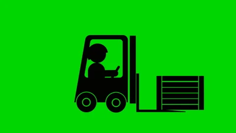 FORKLIFT animation Stock Footage 145057269