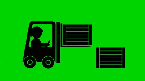 FORKLIFT animation Video stock 145079014