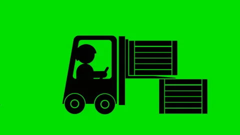 FORKLIFT animation Video stock 145255164