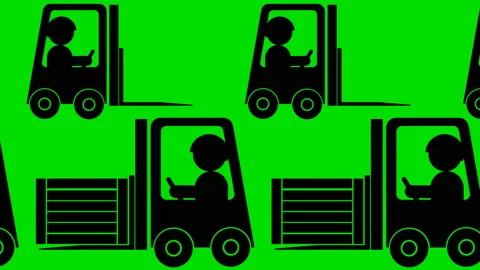 FORKLIFT animation Video stock 145255360