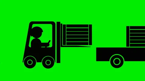 FORKLIFT animation Stock Footage 153794160