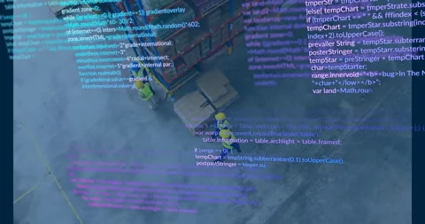 Forklift arriving driver climbing in, starting engine, sliding forks under Stock Footage 309895347