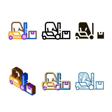 Forklift car icon vector designs outline Illustrazione stock