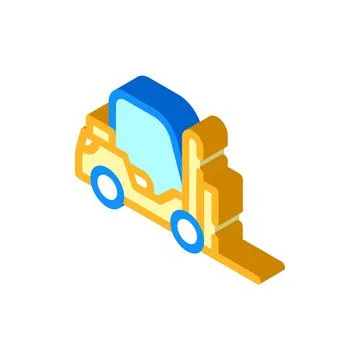 Forklift car isometric icon vector isolated illustration Illustrazione stock
