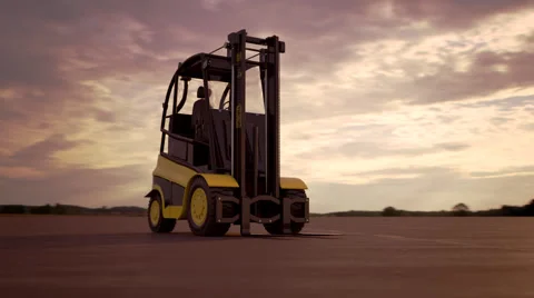 Forklift. Cargo Machine Storage Industry Loader Stock Footage 44305993