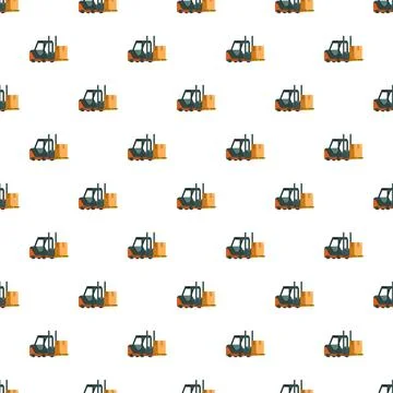 Forklift carrying box pattern for logistics and industrial design Illustrazione stock
